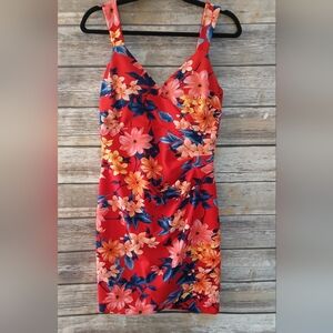 Floral Red/blue/pink Mini Dress, GUESS, Sleeveless, Size 8